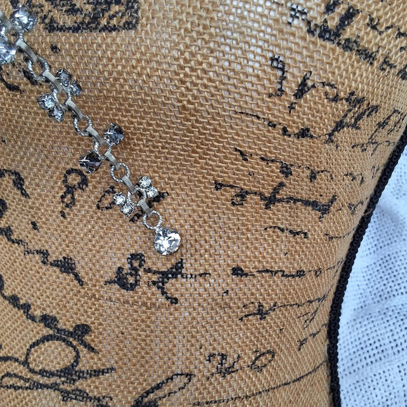 Vintage Rhinestone Chain Belt Crystal Statement Glam Waist Belt S/M main image 13
